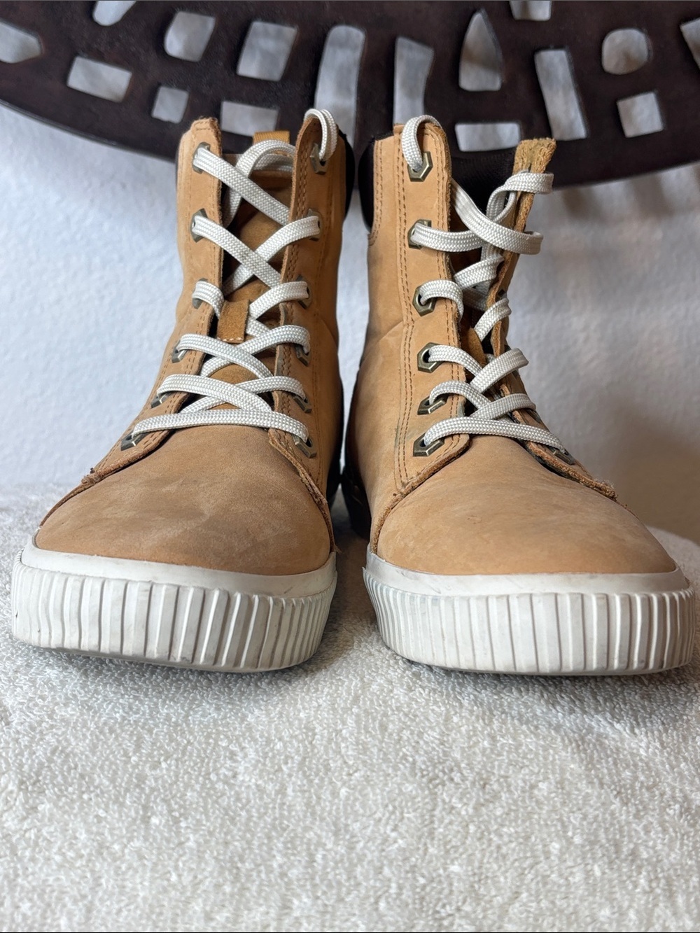 🤎 Timberland Skyla Bay 6-Inch Boots Women’s 7 Wheat Nubuck Lace Up A2C3S 🤎 - Picture 12 of 13
